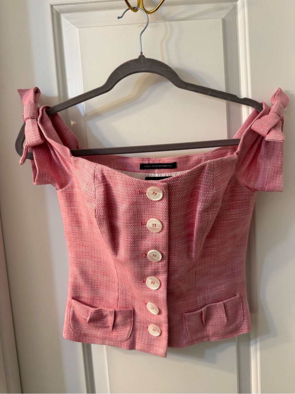 Bebe Vintage Tweed Corset Top